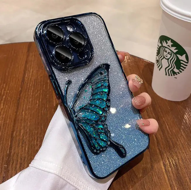 ButterflyX Glitter Phone Case for 11, 12, 13, 14, 15 models